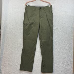 Orvis Pants Mens 34x30 Green Stretch Hiking Water Repellent Media Pocket Zip